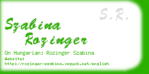 szabina rozinger business card